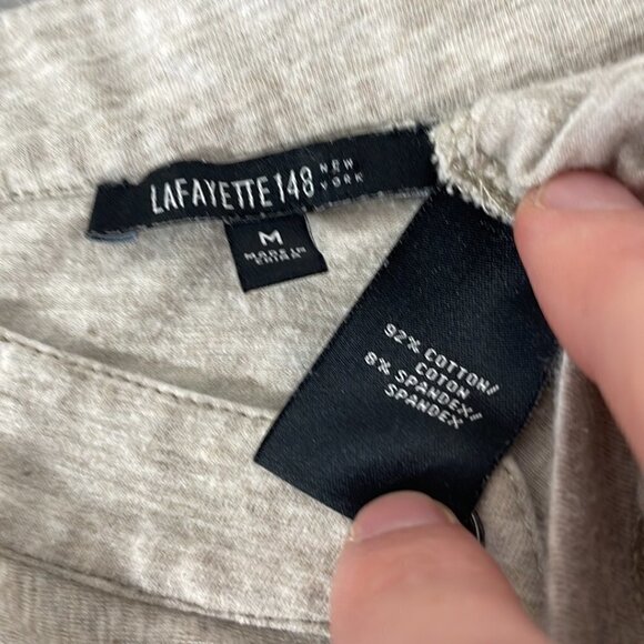 Lafayette148 Long Sleeve Shirt Frilled Blouse Cream Size Medium M - Picture 12 of 14